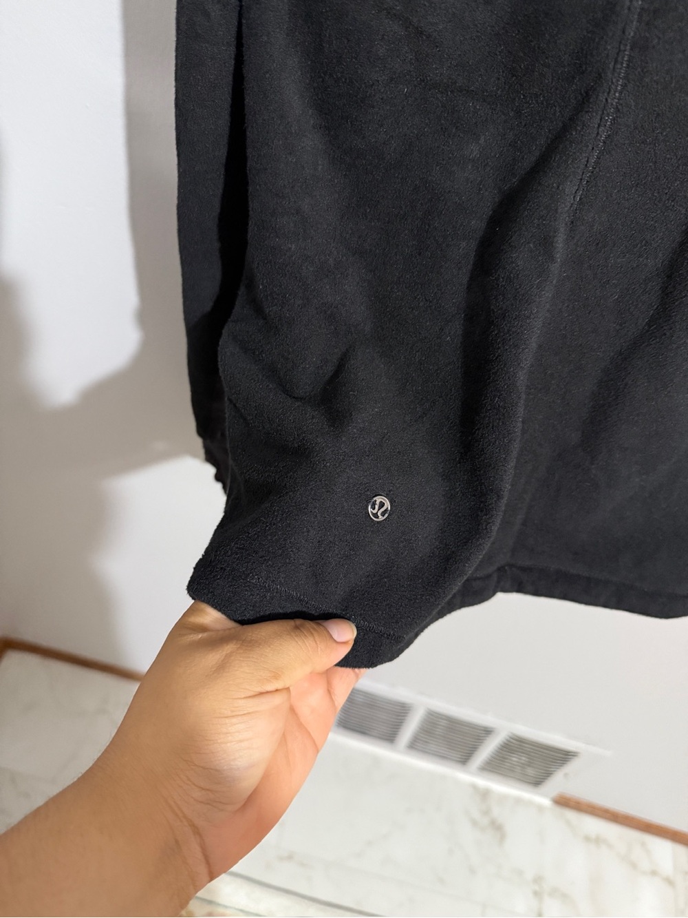 Lululemon Jacket Womens 12 Black Full Zip Fleece Lined Collar Running Athletic - Picture 9 of 12